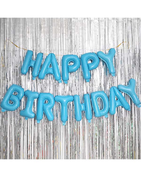 Надпись Happy Birthday Светло-голубой 41см — изображение 1